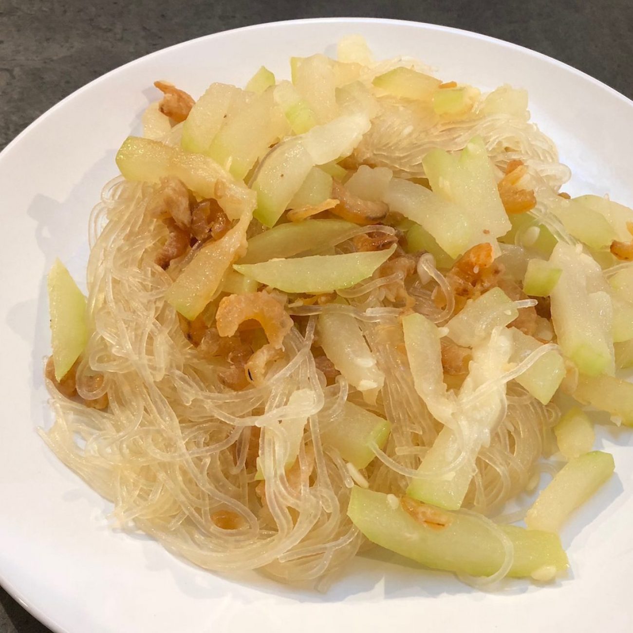 Stir Fry Glass Noodle and Hairy Melon 毛瓜冬粉